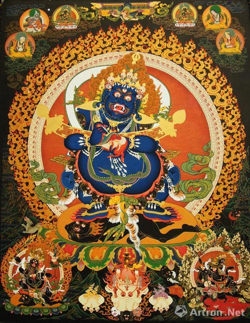 次仁旺加 《萨迦大护法》128cmx97cm 唐卡