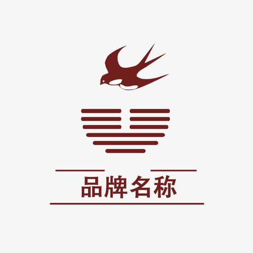 夕阳和燕子图案标志