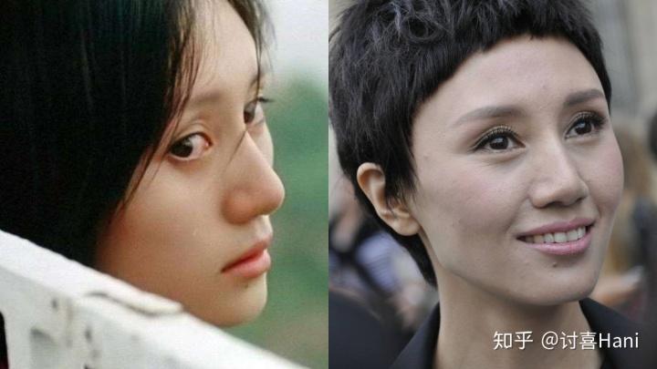 有人说热巴的眉骨在艺人中不算高的,再看看眉眼深邃的袁泉,上眼睑的