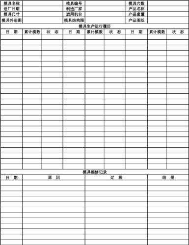 模具履历表
