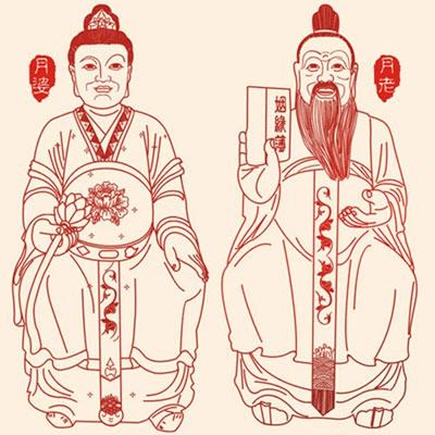 月老孟婆简笔画