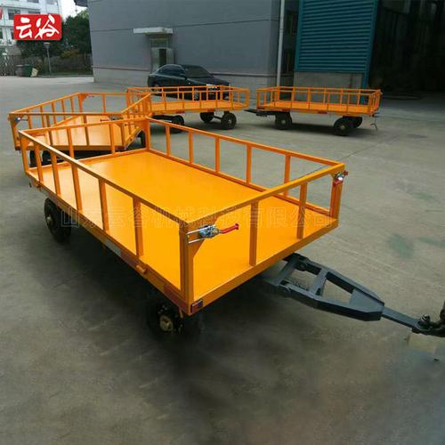 供应机场行李拖车 散货物资周转平板拖车 护栏式机场拖车