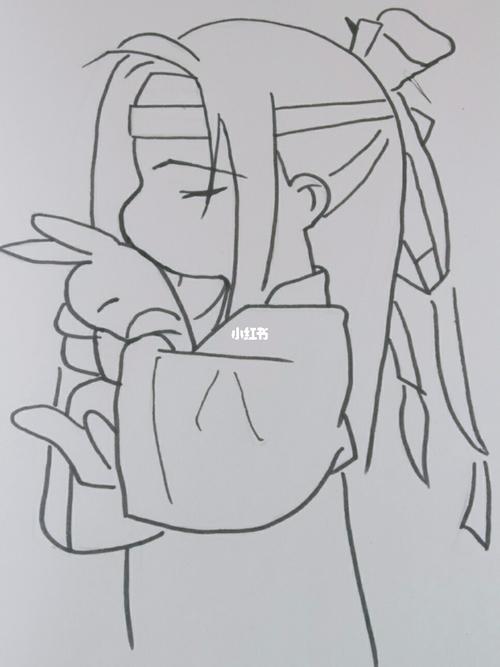 马克笔手绘蓝忘机简笔画~_简笔画_手绘_马克笔_文化_绘画