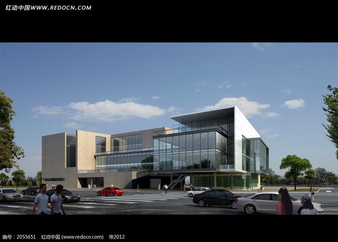 3d建筑效果图—道路和建筑外观