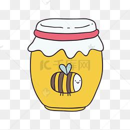 黄色蜂蜜手绘卡通