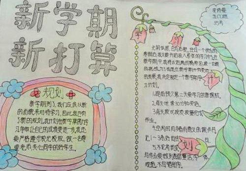 新学期奋斗目标手抄报 新学期手抄报