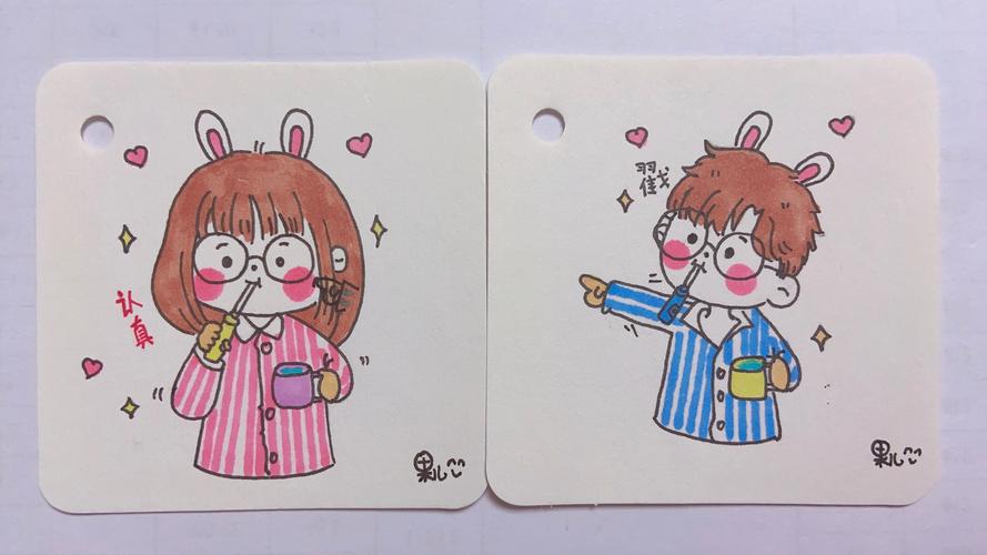 卡通情侣头像|闲时画了一些情侣小画,简单可爱.