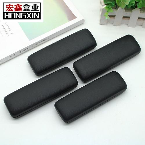 太阳眼镜盒老花镜盒近视镜眼镜盒黑色皮眼镜盒厂家批发定制logo