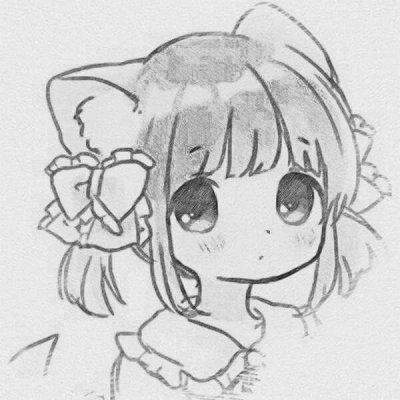 卡通萌妹纸简笔画头像