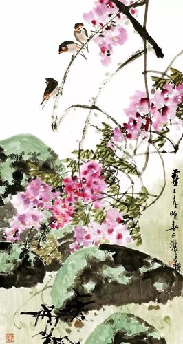 写意春天,绝美!_国画教程_零二七艺考