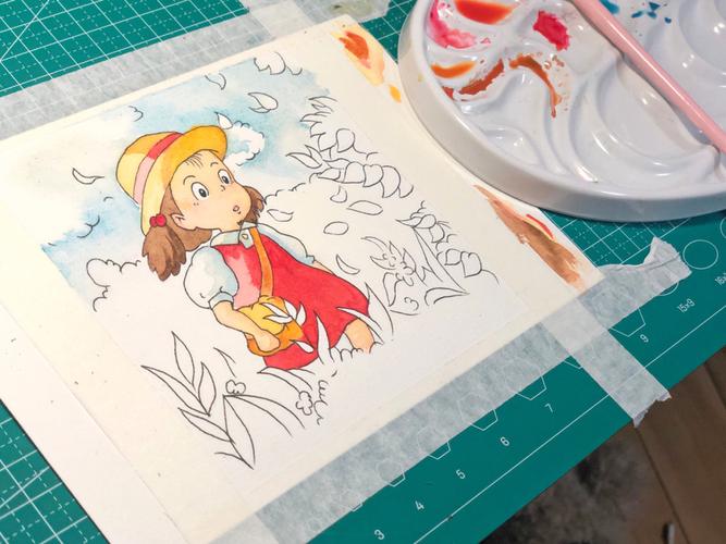 自学水彩画#宫崎骏水彩临摹#治愈系_宫崎骏_水彩_水彩