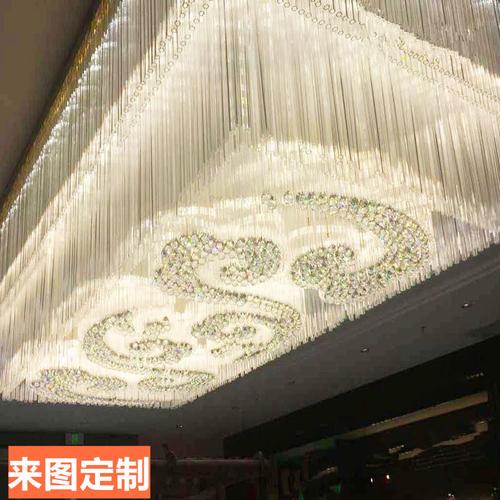 长方形豪华复式楼大厅水晶吊灯非标定做珠宝店灯具大型工程水晶灯