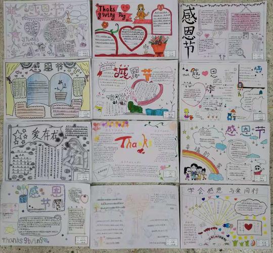 颍上县致远花园学校"心怀感恩,与爱同行"主题手抄报比赛