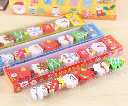 c1330圣诞橡皮擦 韩国文具小学生学习用品礼品 卡通迷你可爱橡皮