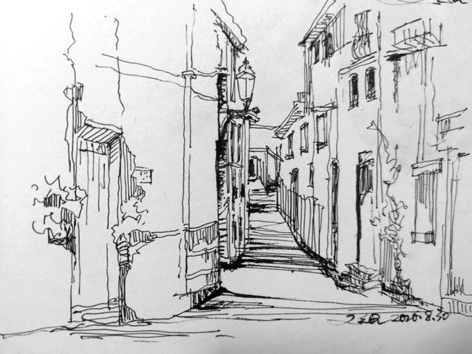8/30速写街景*2_街景_文化_绘画