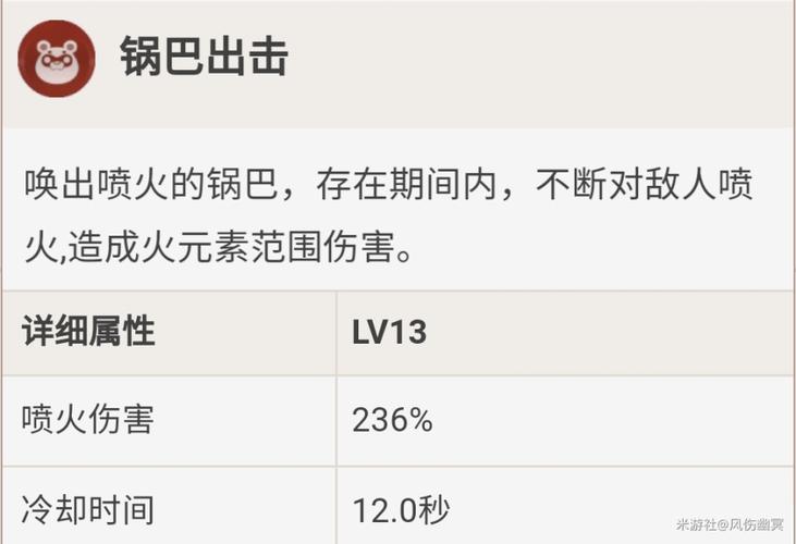 e技能放出锅巴喷火,包括召唤持续7.5秒,冷却时间相当 .4.5秒.