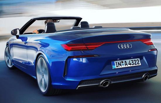 奥迪a4敞篷版渲染图 配贯穿尾灯