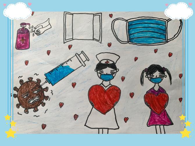 乌鲁木齐市沙依巴克区昊艺幼儿园童心抗疫手绘助力防疫知识宣传亲子