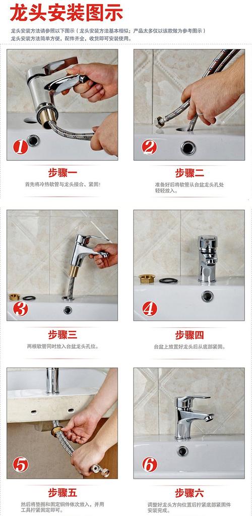 冷热面盆龙头安装说明