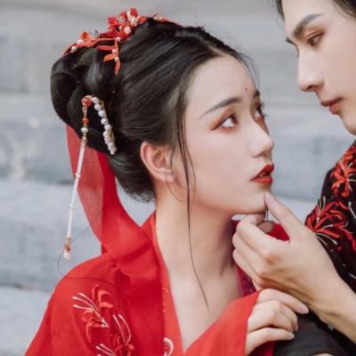 意境真人古风情侣头像女生