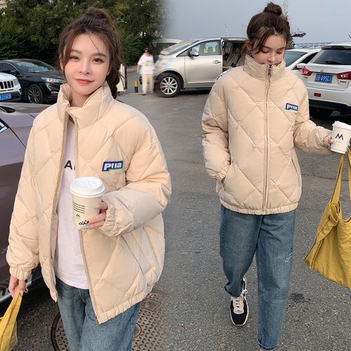 2021年流行棉服款式,2021年新款棉服女 2021年冬季最新款韩版宽松菱形棉服女ins超火流行轻薄