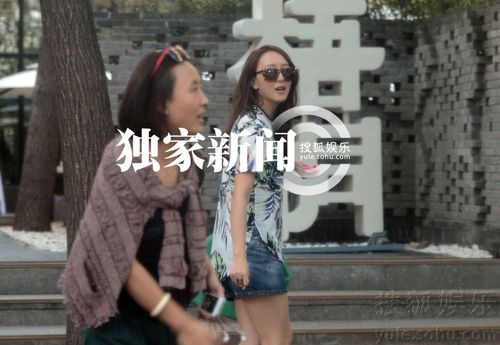 胡静与友人会餐 门口道别乘车离去(组图)