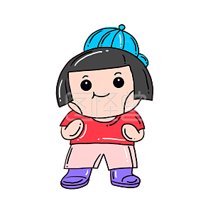 图怪兽原创元素卡通风小胖子表情包开心可爱插画元素