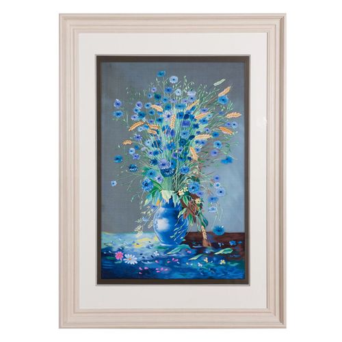 纯手工真丝 精品苏绣挂画《花瓶五》刺绣