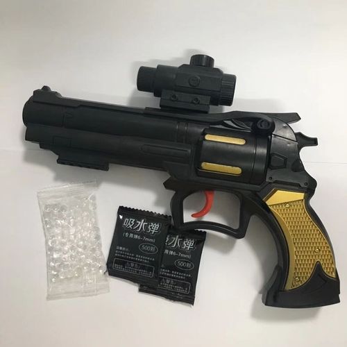 战术左轮水弹抢手动连同款沙鹰手抢户外对战发射吸水晶弹男孩玩具