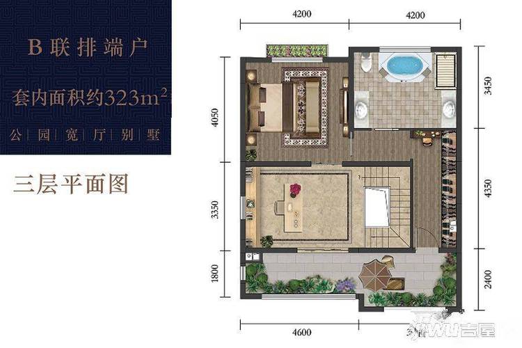 重庆龙湖九里峰景b联排端户三层户型图_首付金额_5室7厅7卫_0.