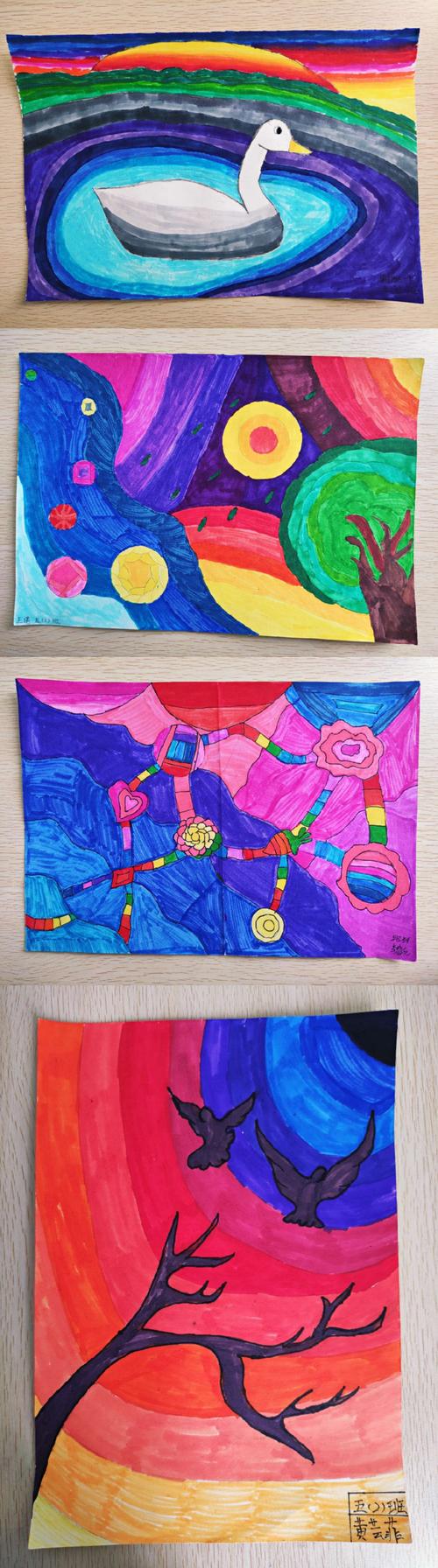 《色彩的渐变》云南师范大学附属仁泽学校五年级绘画比赛