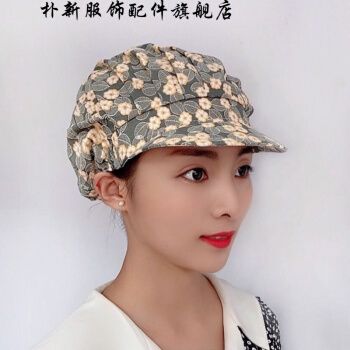 朴新厨房帽子女家用做饭尘油烟厨师帽卫生食品工厂棉车间工作帽小黄花