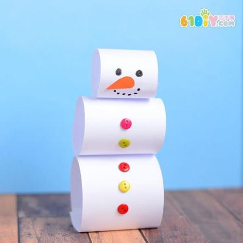 儿童手工制作纸艺立体雪人