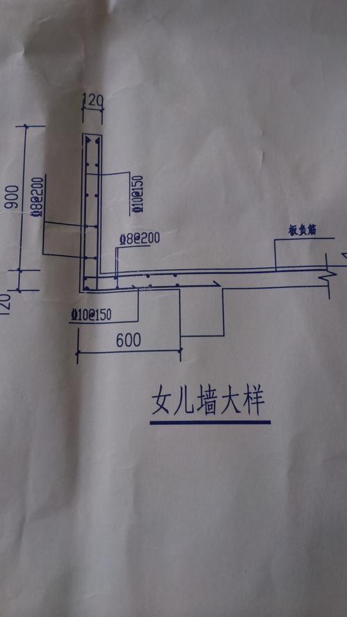 女儿墙钢筋图画法
