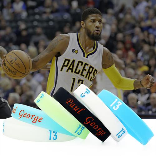 保罗乔治13号硅胶果冻色新款快船队雷霆男女腕带篮球手环球迷用品