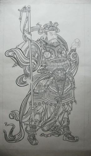 门神  工笔线描