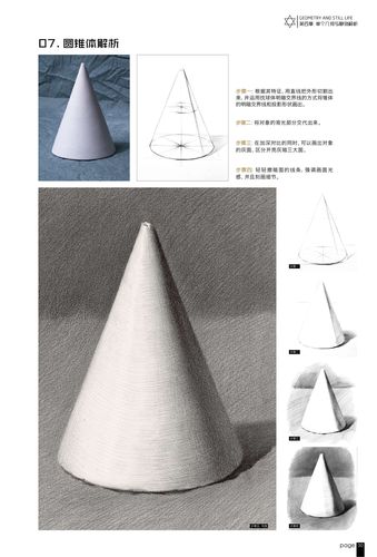 吴俊宇: 圆锥体明暗素描,不要画歪了.