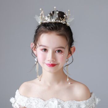 凯蒂猫儿童皇冠头饰超仙公主小女孩圆形生日王冠女童头冠走秀表演发