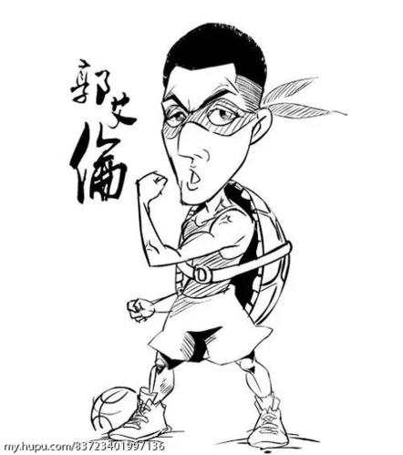 郭艾伦头像简笔画