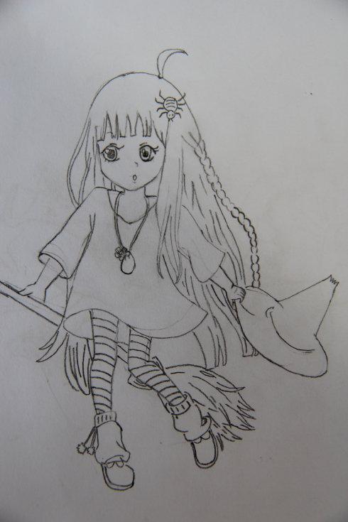 [图]漫画图片女生铅笔画古装简笔画