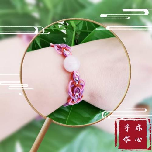 粉晶单珠古风手链-编法图解-作品展示-中国结论坛