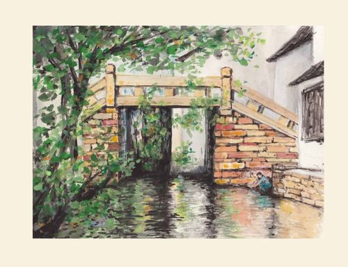 (2016-09-29 09:04:36) 标签: 中国 桥梁 石桥 水粉画 分类:建筑