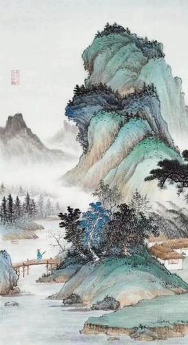 当代画家伏广晨画山水!