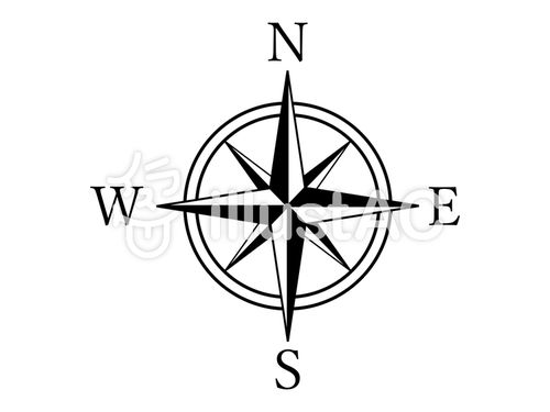 东西南北指南针方向地图北标记图标符号侧影皂白