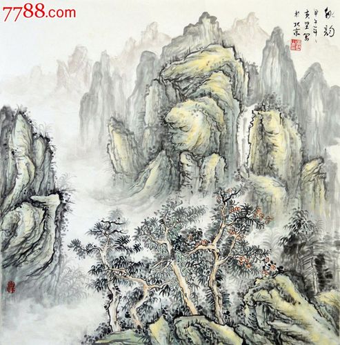 四尺斗方国画仿古山水画《秋韵》ss0400_价格480元_第1张_中国收藏