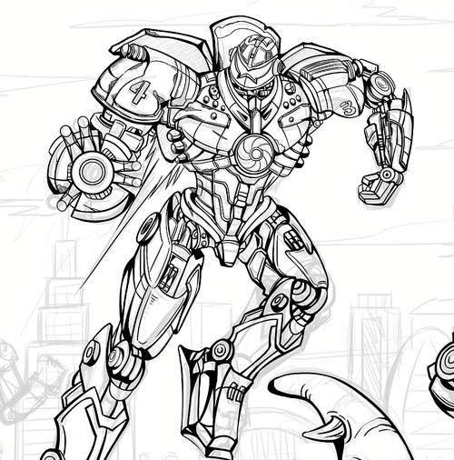 环太平洋插画 线稿阶段