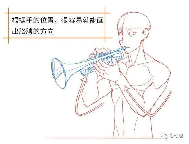 教你画一幅吹小号的帅哥