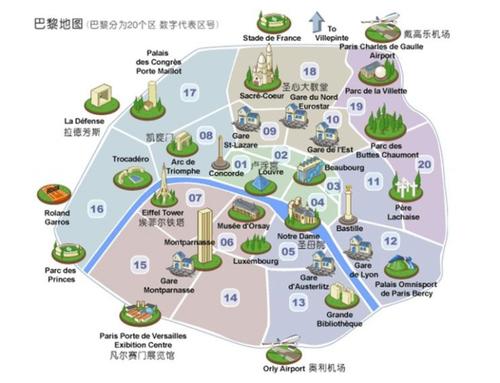 巴黎市区地图(图片来自互联网)