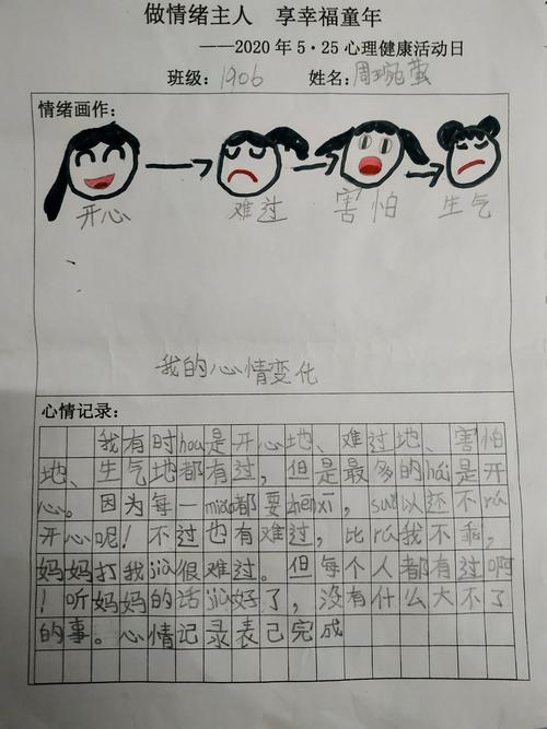 1906班的心情记录表