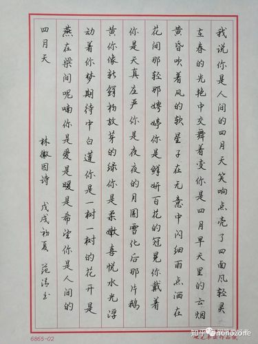 林徽因《你是人间四月天》钢笔字手写笔友钢笔书法习作欣赏